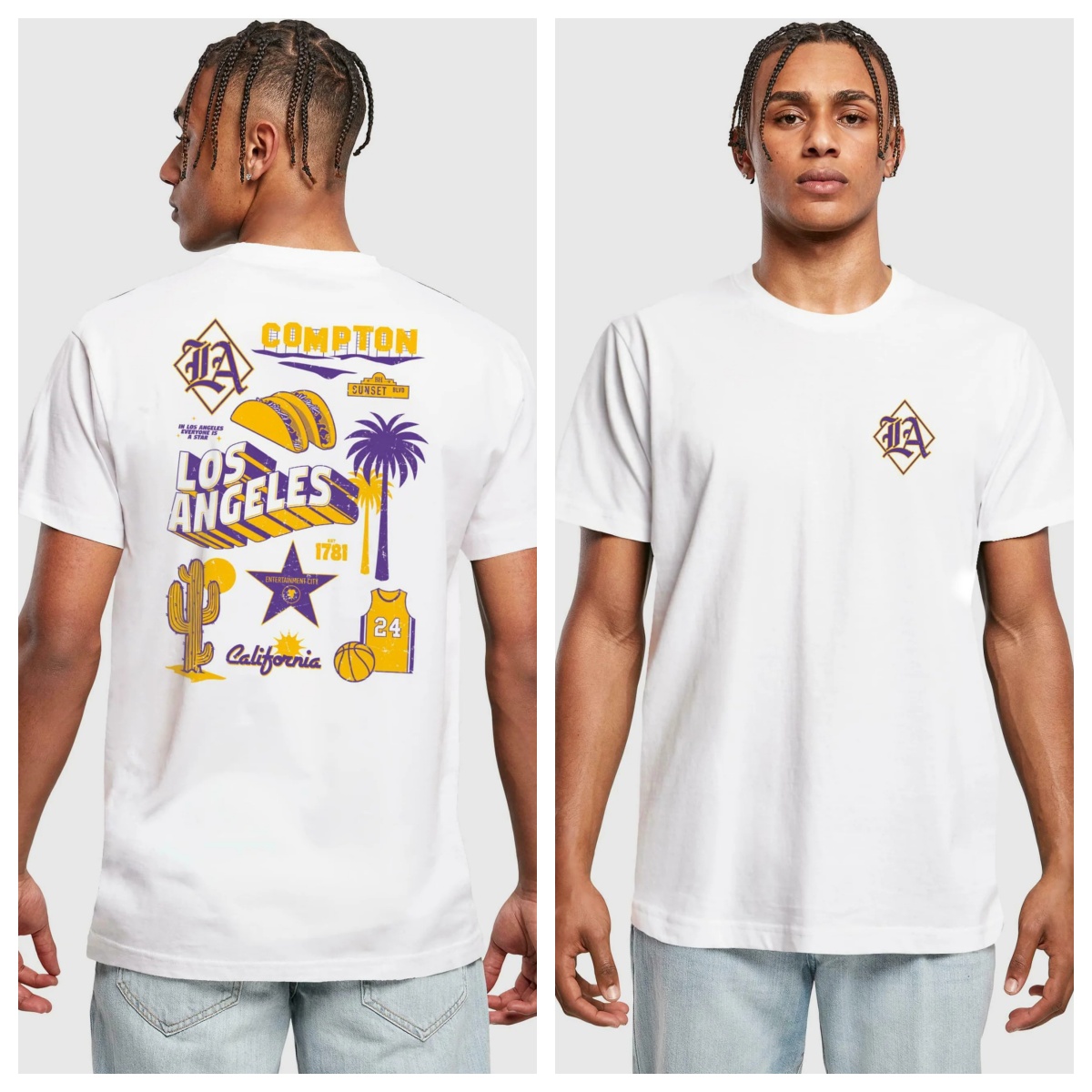 Streetwear Brand La - LA CITY 트렌디 아트 브랜드 티셔츠