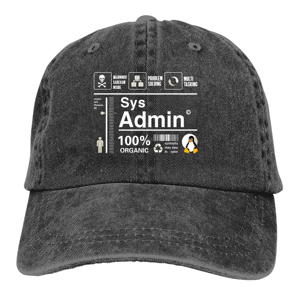 Stussy Bucket Hat - Linux 키트 인포그래픽 Sys 관리자 펭귄