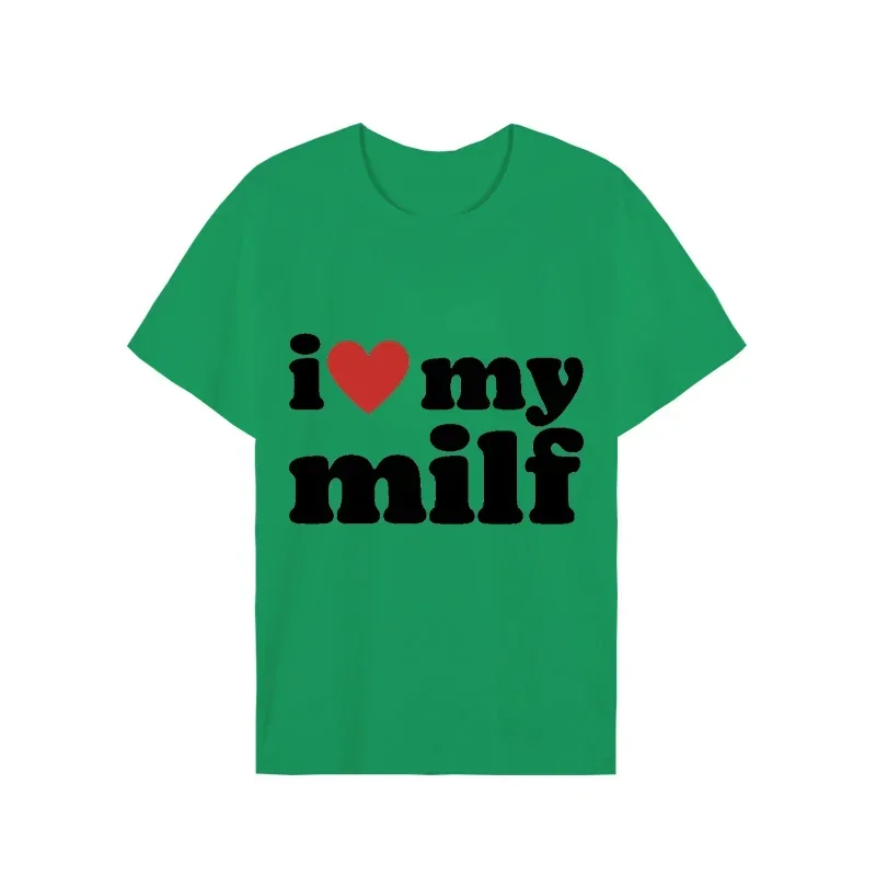 I Love My Milf 프린트 남성 브랜드 티셔츠, - Streetwear Brand Aesthetic 리뷰 및 가격