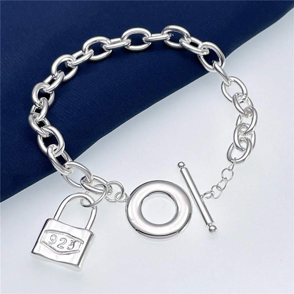 인기 브랜드 925 스털링 실버 여성용 멋진 잠금 팔찌 - Streetwear Brand Jewelry 리뷰 및 가격