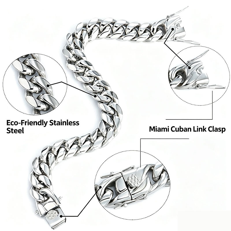 아펙셀 브랜드 트렌디 쥬얼리 스테인리스 스틸 팔찌 쿠반 - Streetwear Brand Jewelry 리뷰 및 가격