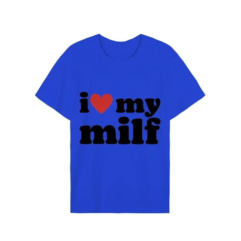 I Love My Milf 프린트 남성 브랜드 티셔츠  - Streetwear Brand Aesthetic 리뷰 및 가격