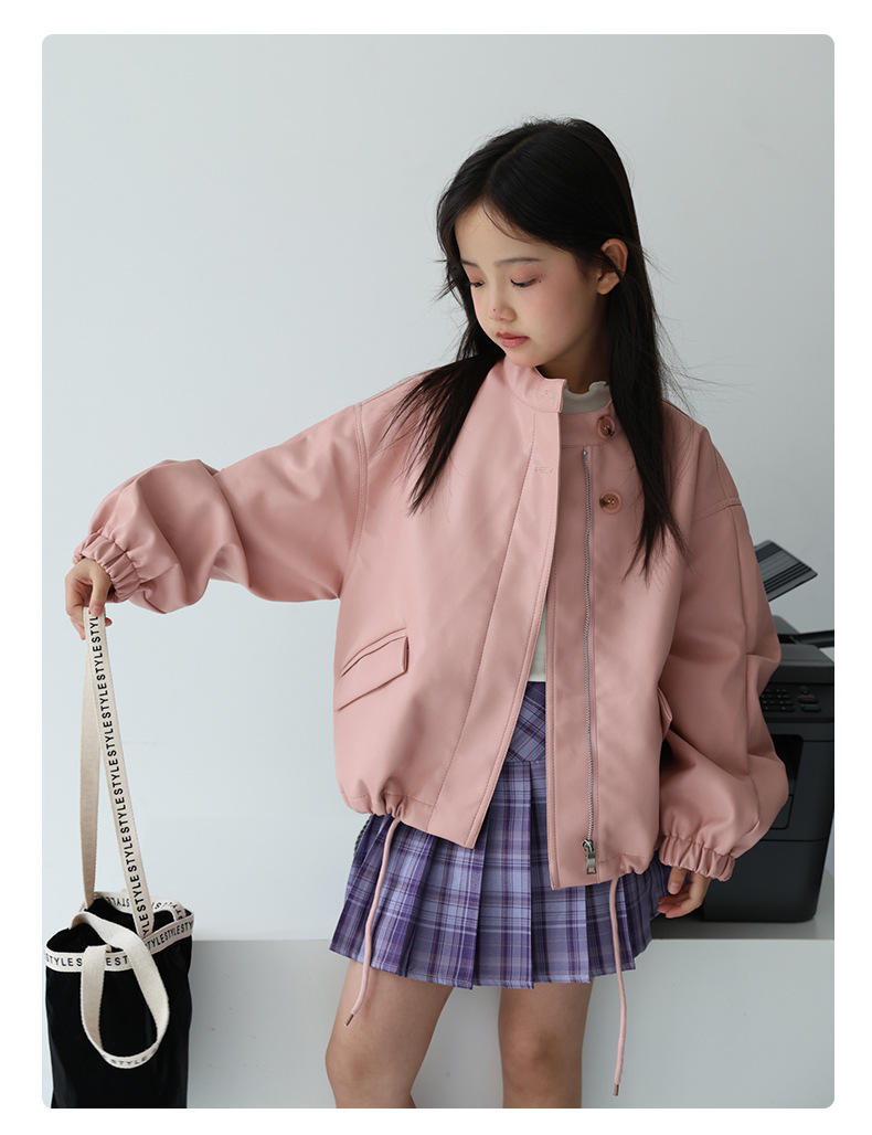 2-12세 여아용 스윗 블랙 핑크 락 모터사이클 PU  - Streetwear Brand Logo 리뷰 및 가격