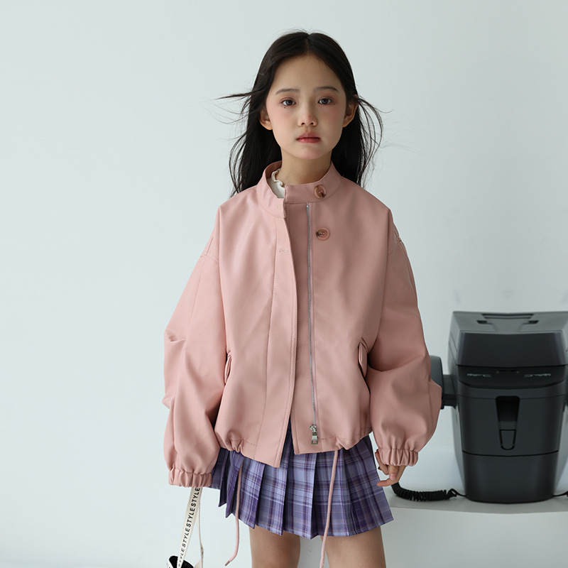 2-12세 여아용 스윗 블랙 핑크 락 모터사이클 PU  - Streetwear Brand Logo 리뷰 및 가격
